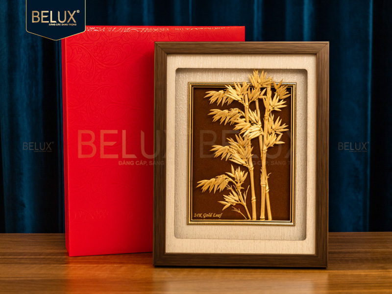 Tranh Cây Tre Dát Vàng 24k 25x32cm